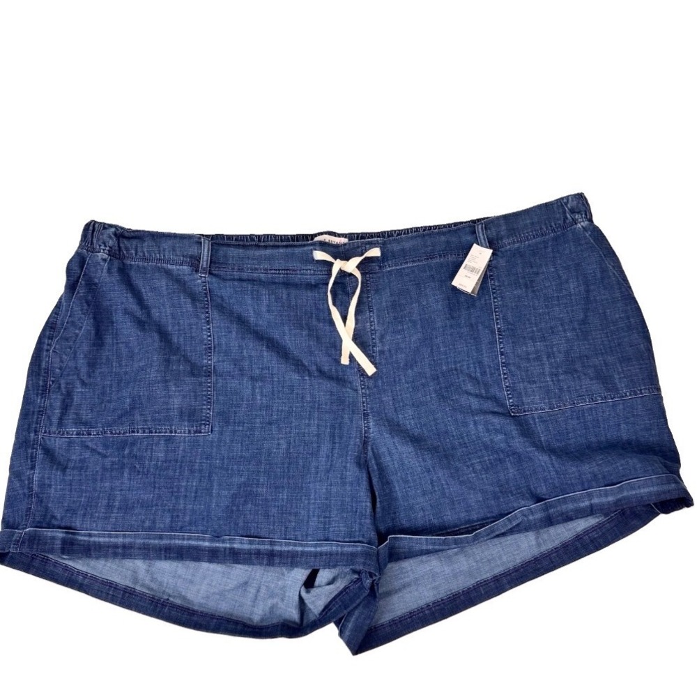 Lane Bryant Midi Short Womens 38/40 Blue Boyfriend Flex Magic Waistband NWT
